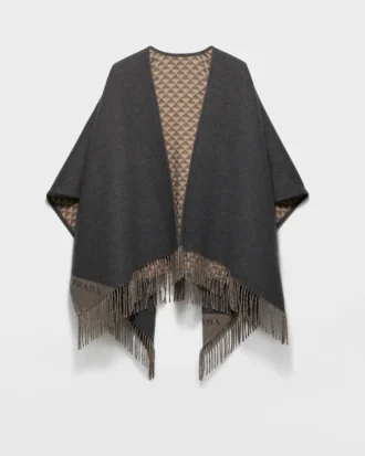 Poncho reversible de lana y cachemira