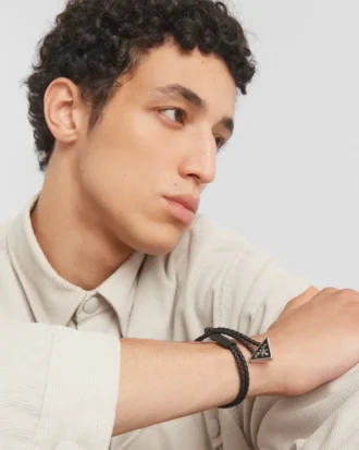 Pulsera de cuero napa trenzado