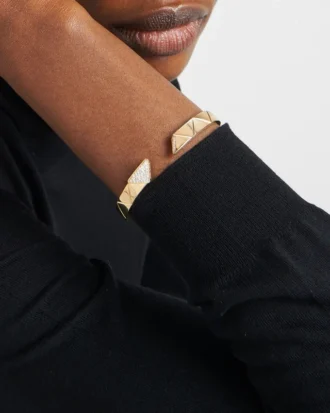 Pulsera rígida Eternal Gold en oro amarillo con diamantes