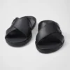 Sandalias cruzadas de cuero Sandalias cruzadas de cuero