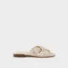 Sandalias cruzadas de cuero con hebilla Sandalias cruzadas de cuero con hebilla