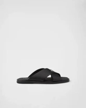 Sandalias cruzadas de piel Saffiano Sandalias cruzadas de piel Saffiano
