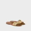 Sandalias de cuero y croché Sandalias de cuero y croché