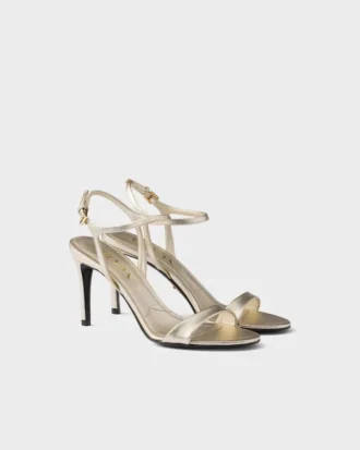 Sandalias de piel Saffiano charolada