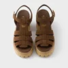 Sandalias de plataforma de gamuza con tacón alto Sandalias de plataforma de gamuza con tacón alto