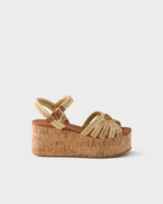 Sandalias de plataforma de ganchillo