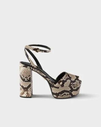 Sandalias de plataforma de piel Ayers con estampado de pitón