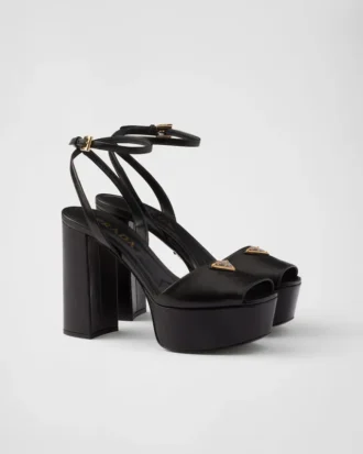 Sandalias de plataforma de piel napa