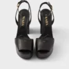 Sandalias de plataforma de piel napa