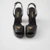 Sandalias de plataforma de piel napa