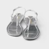 Sandalias de tiras de cuero metalizado Sandalias de tiras de cuero metalizado