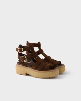 Sandalias gladiadoras de gamuza