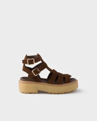 Sandalias gladiadoras de gamuza