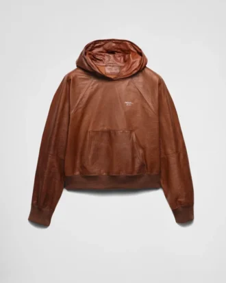 Sudadera con capucha de cuero