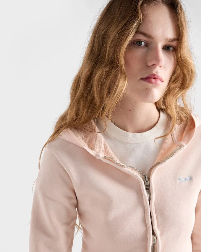 Sudadera con capucha de felpa de algodón con cremallera Sudadera con capucha de felpa de algodón con cremallera