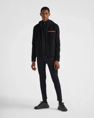 Sudadera con capucha de forro polar de mezcla de lana