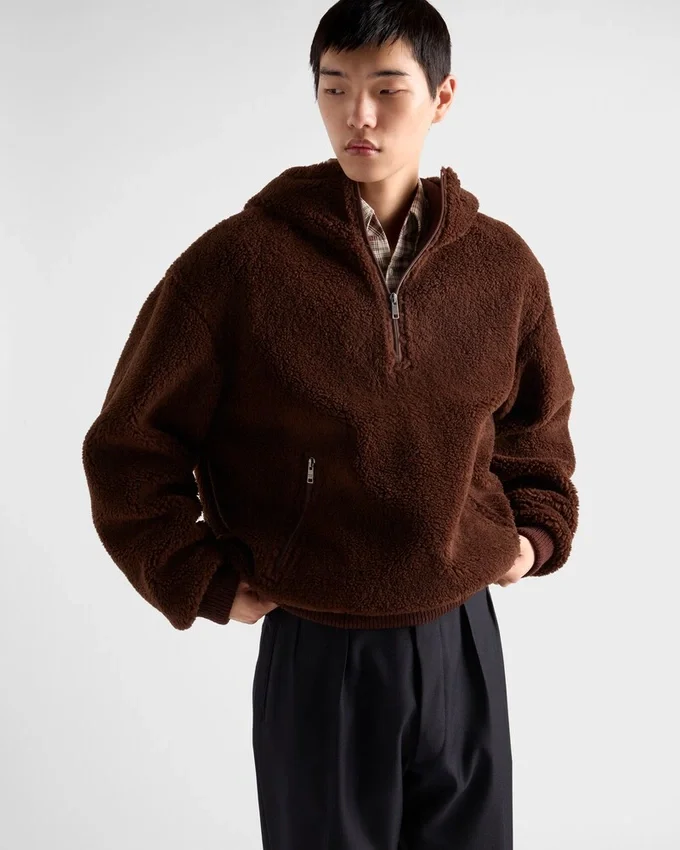 Sudadera con capucha de mezcla de lana Sudadera con capucha de mezcla de lana