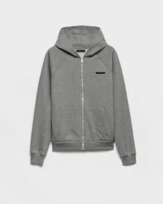 Sudadera con capucha y cremallera de mezcla de cachemira