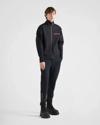 Sudadera con cremallera de doble jersey reciclado