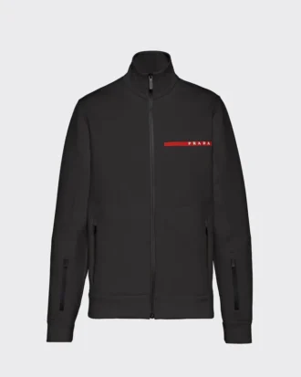 Sudadera con cremallera frontal de doble jersey técnico reciclado