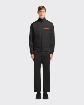 Sudadera con cremallera frontal de doble jersey técnico reciclado