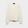 Sudadera de algodón con cuello redondo Sudadera de algodón con cuello redondo