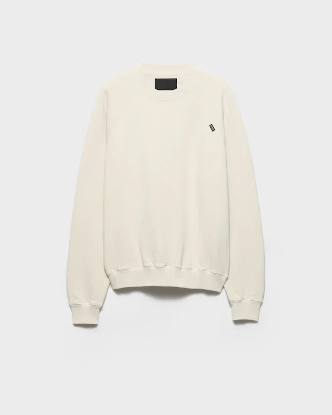 Sudadera de algodón con cuello redondo Sudadera de algodón con cuello redondo
