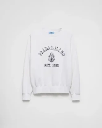 Sudadera de algodón con cuello redondo