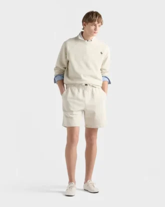 Sudadera de algodón con cuello redondo