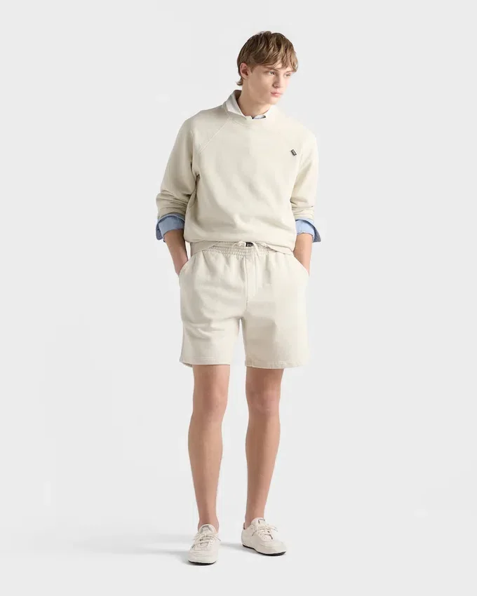 Sudadera de algodón con cuello redondo Sudadera de algodón con cuello redondo