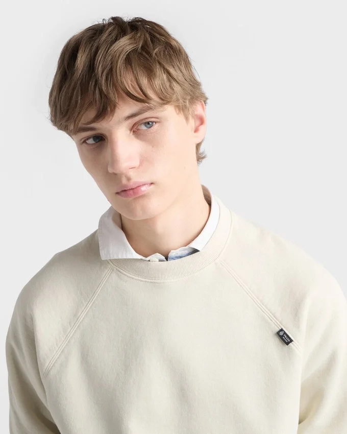 Sudadera de algodón con cuello redondo Sudadera de algodón con cuello redondo