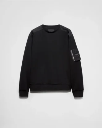 Sudadera de felpa de algodón y Re-Nylon