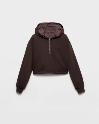 Sudadera reversible de jersey de algodón y Re-Nylon