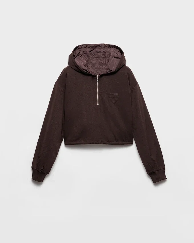 Sudadera reversible de jersey de algodón y Re-Nylon Sudadera reversible de jersey de algodón y Re-Nylon