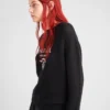 Suéter de cuello redondo con logo de Prada de cachemira y lana