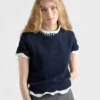 Suéter de cuello redondo de lana y cachemira Suéter de cuello redondo de lana y cachemira