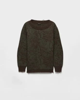 Suéter de lana Shetland de cuello ancho