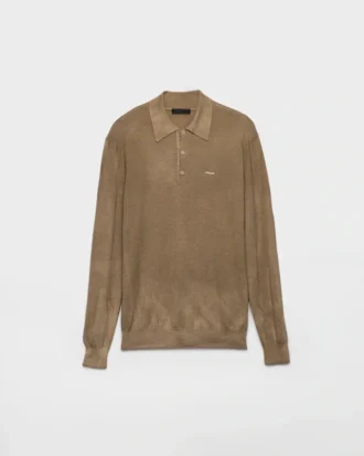 Suéter polo de lana y seda