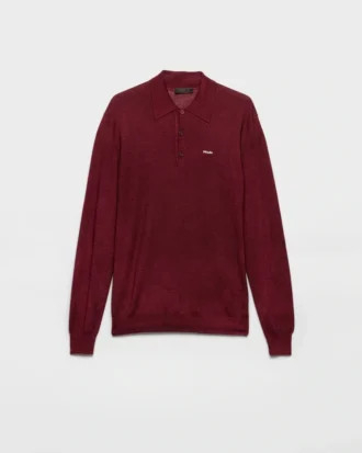 Suéter polo de lana y seda