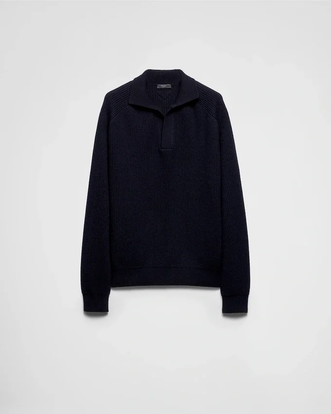Suéter polo oversize de cachemira Suéter polo oversize de cachemira