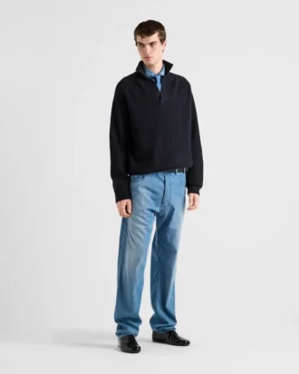Suéter polo oversize de cachemira