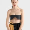Top bandeau de lana a rayas