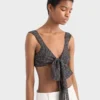 Top bralette de gasa de seda con lunares Top bralette de gasa de seda con lunares