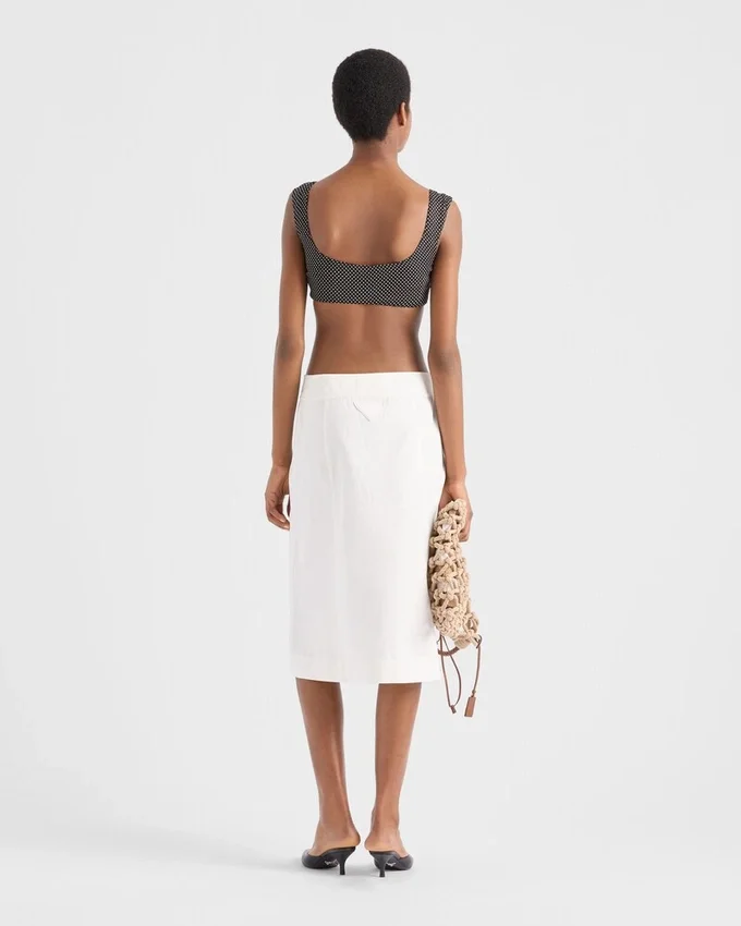Top bralette de gasa de seda con lunares Top bralette de gasa de seda con lunares