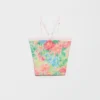 Top de algodón de punto acanalado con estampado floral Top de algodón de punto acanalado con estampado floral