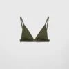 Top de bikini tipo bralette de punto acanalado