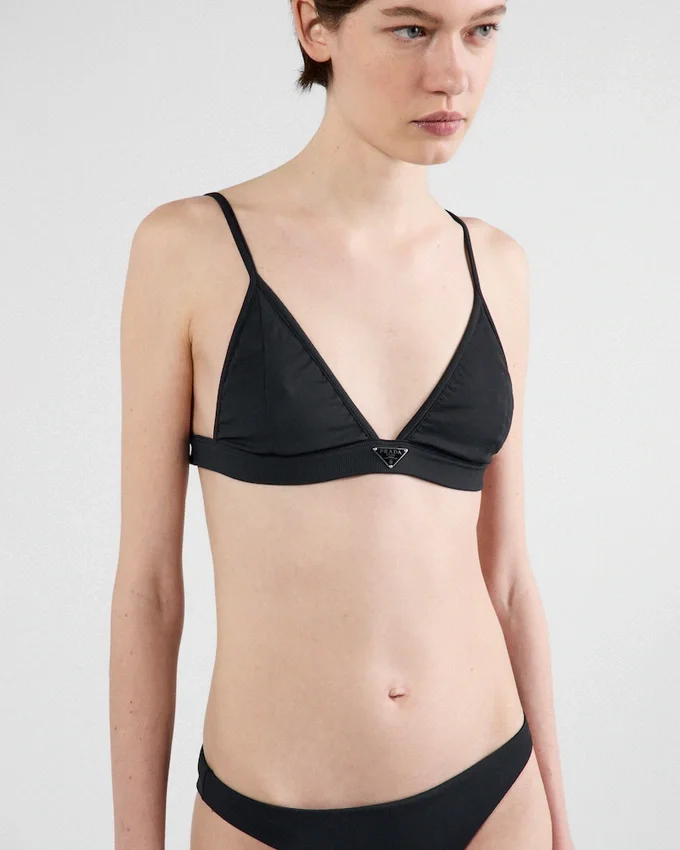 Top de bikini tipo bralette de punto acanalado Top de bikini tipo bralette de punto acanalado
