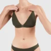 Top de bikini tipo bralette de punto acanalado