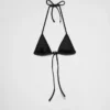 Top de bikini triangular de tejido interlock