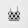 Top de cachemira con punto Argyle Top de cachemira con punto Argyle